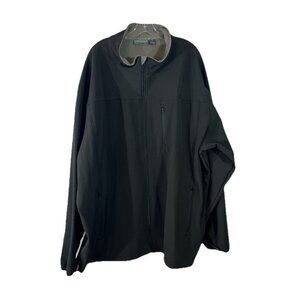 Profile Lifestyle Mens Size 5X Lightweight Fleece Black Soft Shell Zip Up Jacket